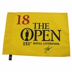 Brian Harman Signed 2023 Open Championship at Royal Liverpool Screen Flag JSA ALOA