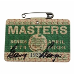 Gary Player Signed 1974 Masters SERIES Badge #19234 JSA ALOA