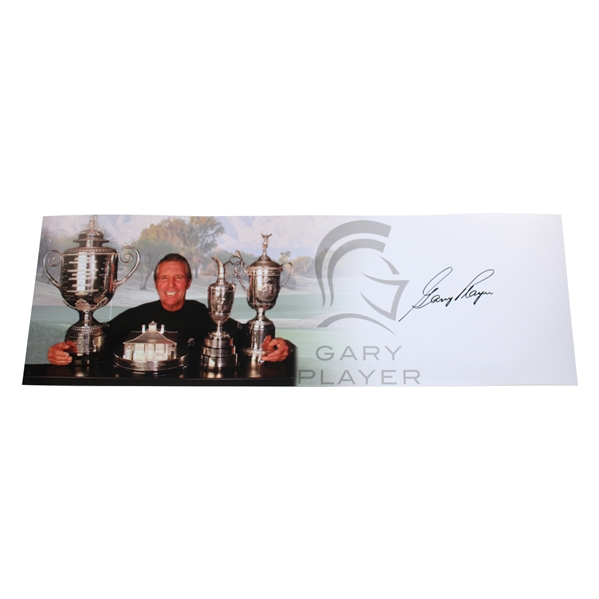 Gary Player Signed Grand Slam Trophy Panoramic Collage JSA ALOA