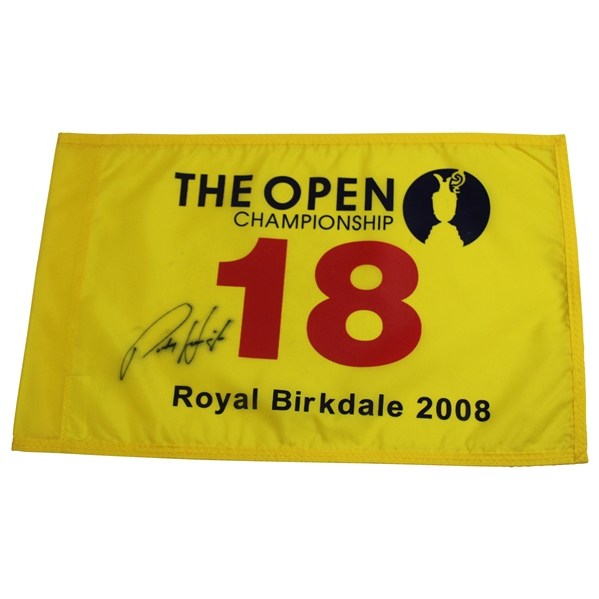 Padraig Harrington Signed 2008 The Open at Royal Birkdale Flag JSA ALOA