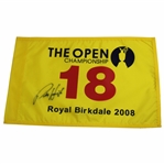 Padraig Harrington Signed 2008 The Open at Royal Birkdale Flag JSA ALOA