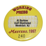 1997 Masters Tournament Press Badge #240 - Tiger Woods Win