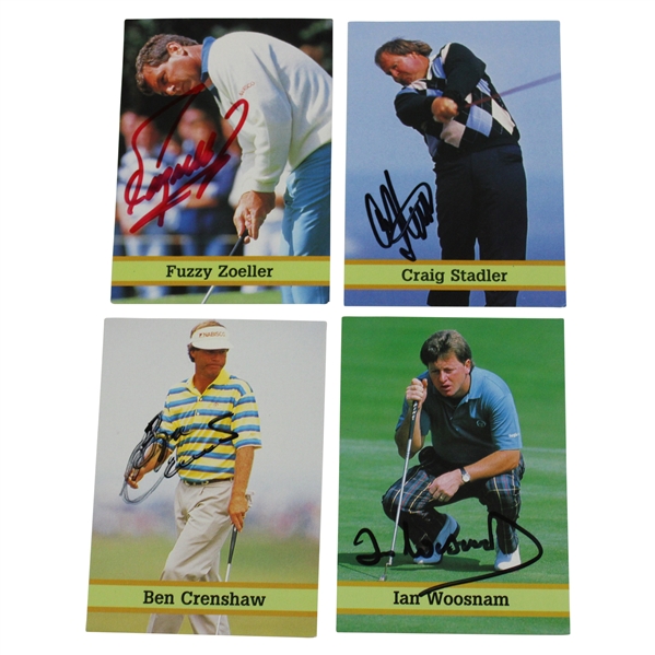 (4) Masters Champions Woosnam, Fuzzy, Stadler & Crenshaw Signed Golf Cards w/ JSA ALOA