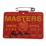 Jack Nicklaus Signed 1972 Masters SERIES Badge #7626 JSA ALOA