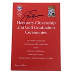 Jack Nicklaus Signed St Andrews Honorary Citizenship Award & Graduation Ceremonies Ticket JSA ALOA