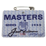 Jack Nicklaus Signed 1966 Masters Tournament SERIES Badge #5368 JSA ALOA