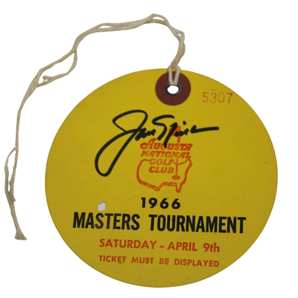 Jack Nicklaus Signed 1966 Masters Saturday Round Ticket #5307 JSA ALOA