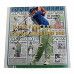 Tiger Woods Signed 1996 Almanac Cover Page - To Wayne JSA ALOA