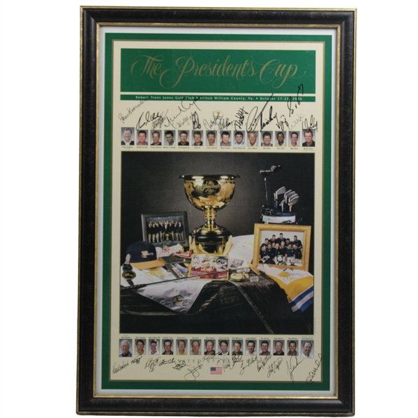 Complete 2000 The Presidents Cup Signed Full Teams & Captains Poster - Framed JSA ALOA