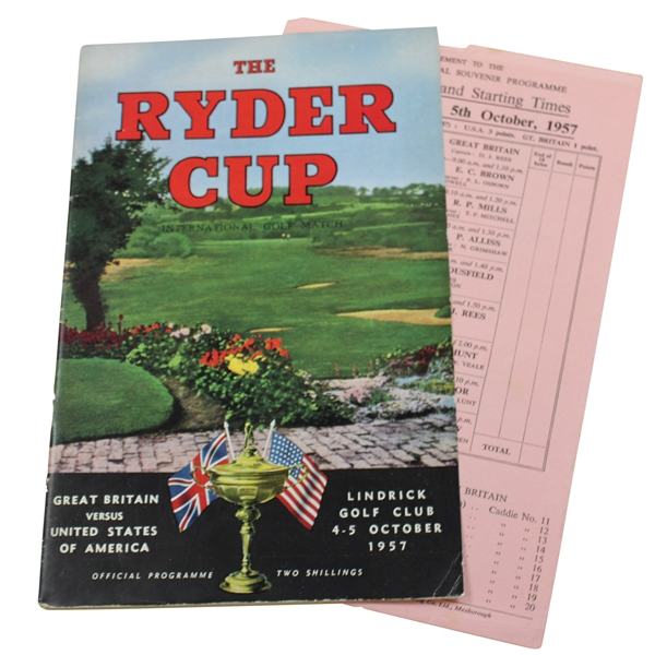 1957 Ryder Cup At Lindrick Golf Club Program