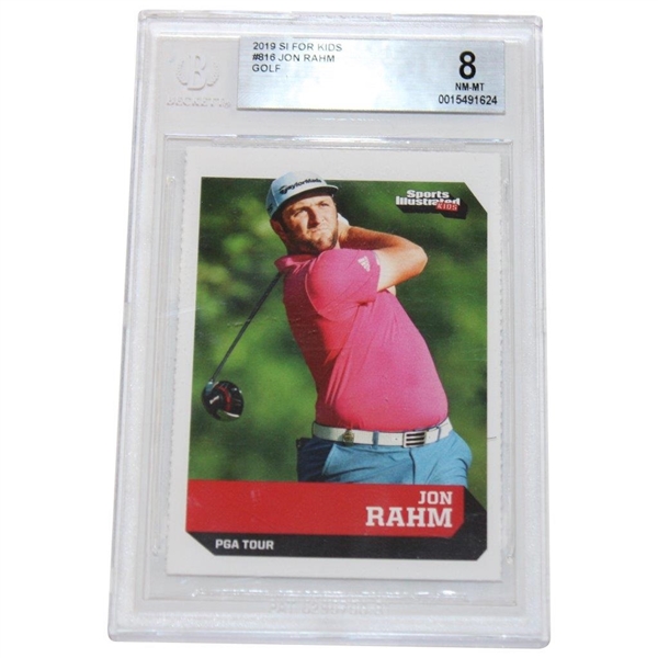 Jon Rahm 2019 Sports Illustrated Kids PGA Tour Golf Card #816 - BGS NM-MT 8