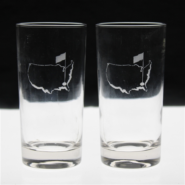 Two (2) Classic Masters Logo Drinking Glasses