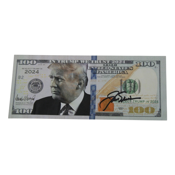 Jack Nicklaus Signed President Trump Replica $100 Bill - Not Legal Tender JSA ALOA