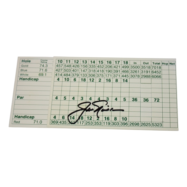 Jack Nicklaus Signed Atlanta Country Club Official Scorecard JSA ALOA