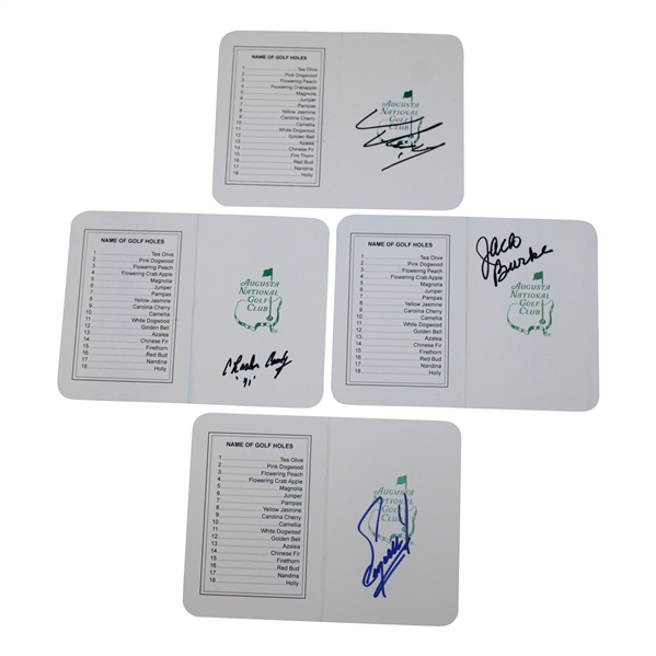 Coody, Burke, Zoeller & Kim Signed Augusta National GC Scorecards JSA ALOA