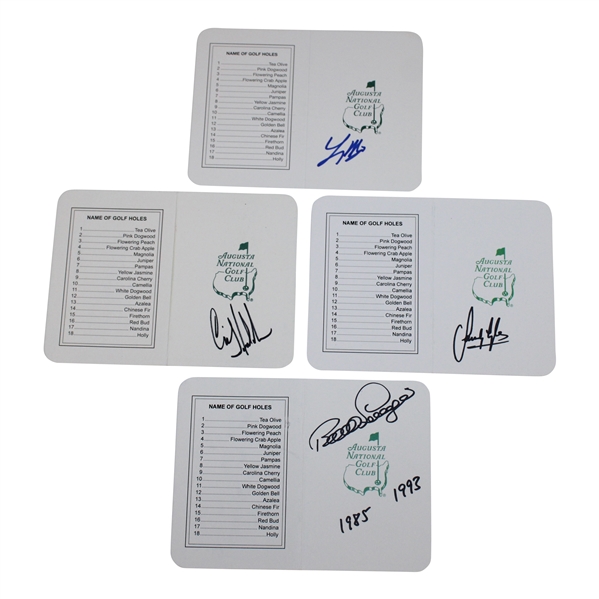 Langer, Stadler, Lyle & Mize Signed Augusta National GC Scorecards JSA ALOA