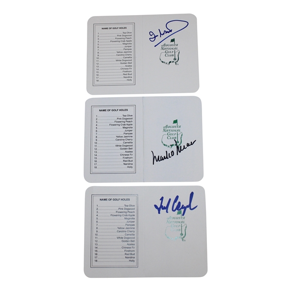 Fred Couples, Mark OMeara & Ian Woosnam Signed Augusta National GC Scorecards JSA ALOA