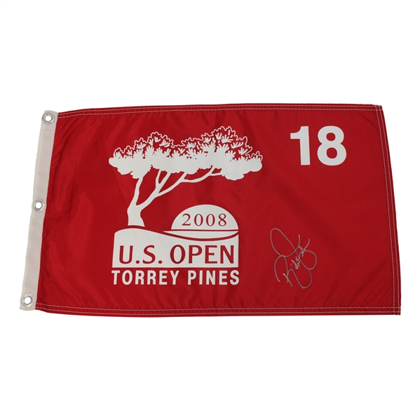 Rickie Fowler Signed 2008 US Open Torrey Pines Red Flag JSA ALOA