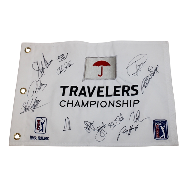 Multi-Signed Travelers Championship at TPC River Highlands Embroidered Flag JSA ALOA