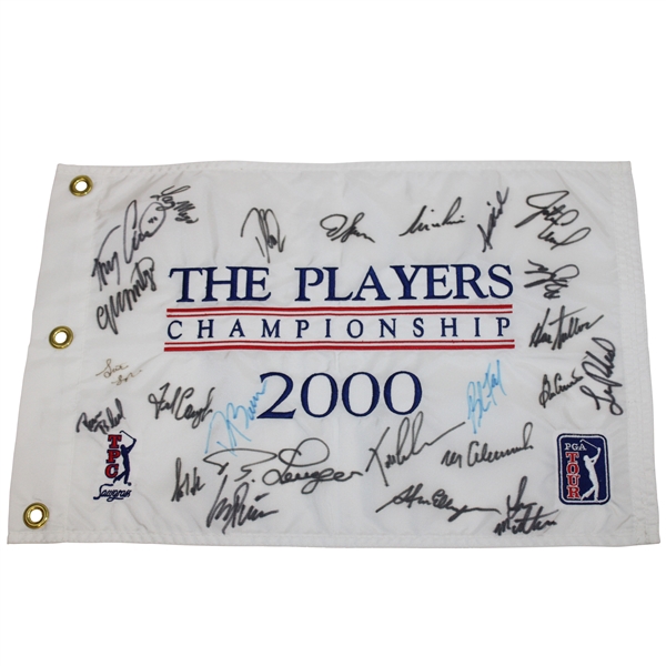 Multi-Signed 2000 The Players Championship Embroidered Flag JSA ALOA