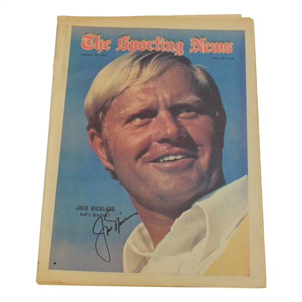 Jack Nicklaus Signed 1971 The Sporting News Magazine - August JSA ALOA