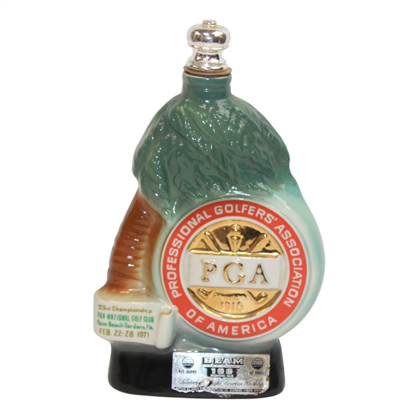 1971 PGA Championship at PGA National GC Jim Beam Porcelain Decanter - Nicklaus Win 