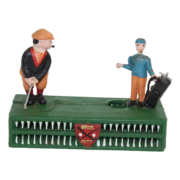 Classic Iron Birdie Putt with Golfer & Caddy Coin Bank