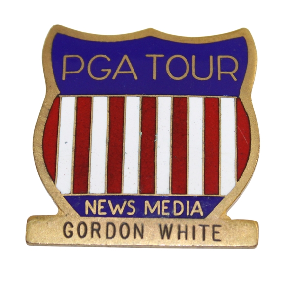 Circa 1950s-60s PGA Tour Vintage Press Shield Badge - Gordon White