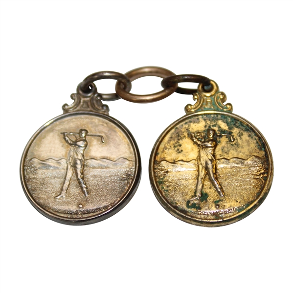 Pair of Undated Pre-Swing Golfer Medallions