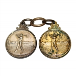 Pair of Undated Pre-Swing Golfer Medallions