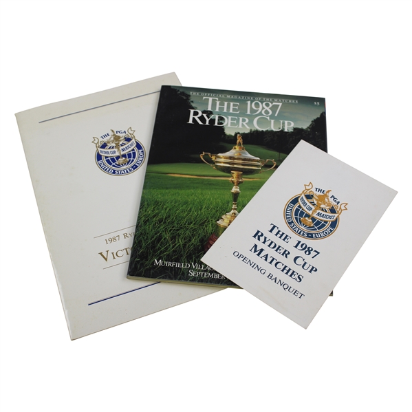 1987 Ryder Cup Dinner Menu, Official Magazine & Opening Banquet Menu