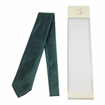 Masters Made in Italy Collection Dark Green Silk Tie with Navy Mini Logo Pattern