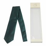 Masters Made in Italy Collection Dark Green Silk Tie with Navy Mini Logo Pattern