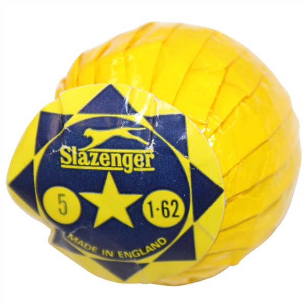 Vintage Slazenger 5 1.62" Golf Ball Yellow Wrapped Sealed Never Played