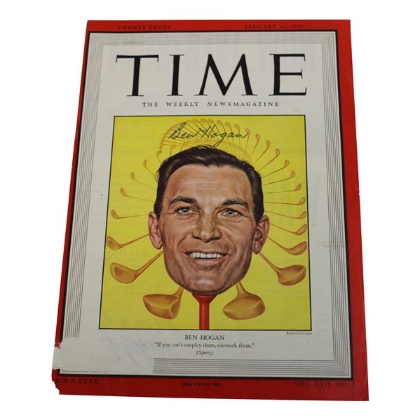 Ben Hogan Signed 1949 TIME Magazine Cover Only - January 10th JSA ALOA