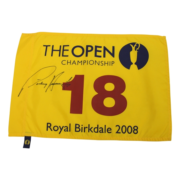 Padraig Harrington Signed 2008 The Open at Royal Birkdale Flag JSA ALOA