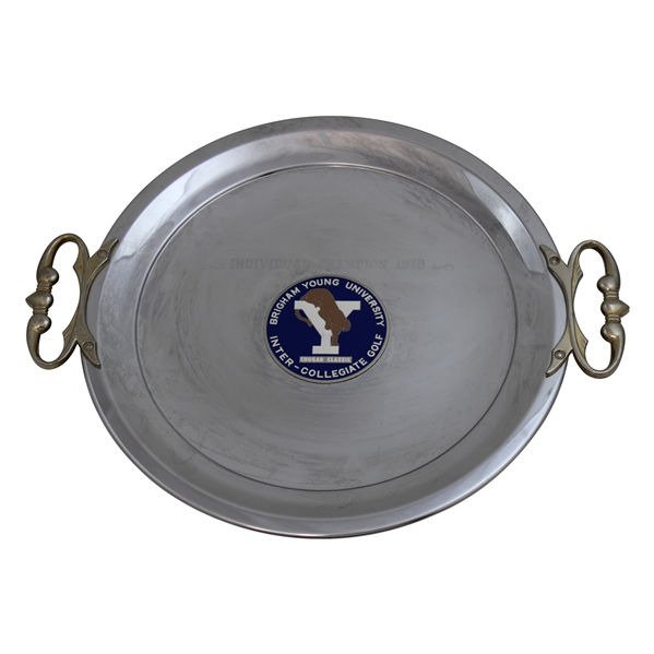 Bobby Clampetts 1979 BYU Inter-Collegiate Golf Cougar Classic Individual Champion Silver Tray