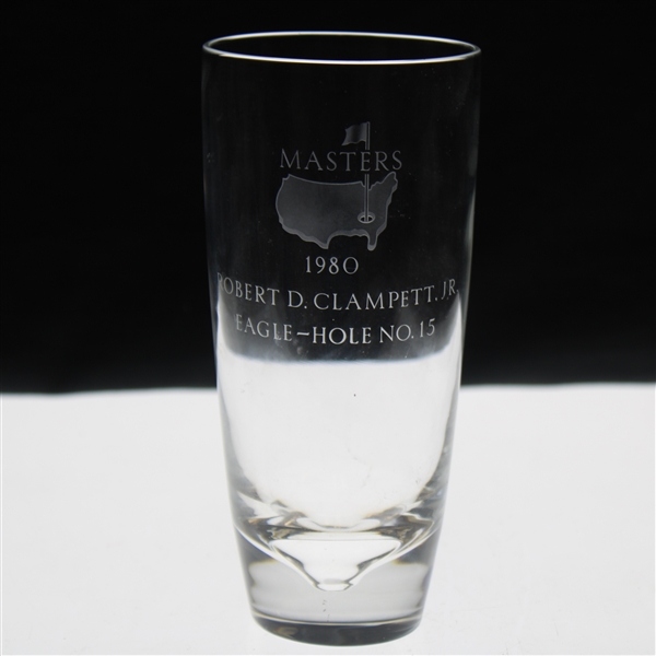 Bobby Clampetts 1980 Masters Tournament Hole No. 15 Steuben Crystal Eagle Glass - Defending Low Am