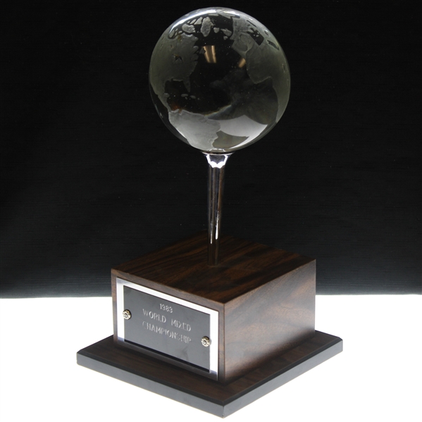 Bobby Clampetts 1983 World Mixed Championship w/Betsy King Glass Globe Trophy