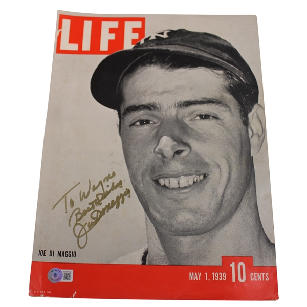 Joe Dimaggio Signed 1939 Life Magazine Cover Only - May BAS #AC89162