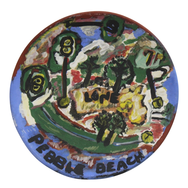 Pebble Beach Hand Painted Ceramic Plate/Tray