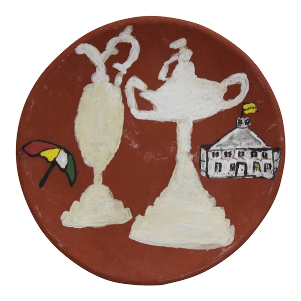 Arnold Palmer Umbrella/Masters Clubhouse/Claret Jug/Ryder Cup Trophy Hand Painted Ceramic Plate/Tray