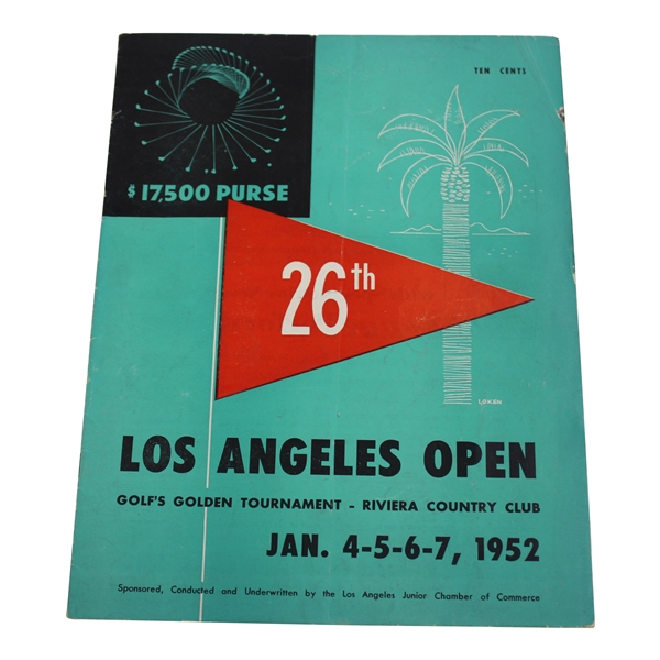 1952 Los Angeles Open at Riviera Country Club Program - Tommy Bolt Winner