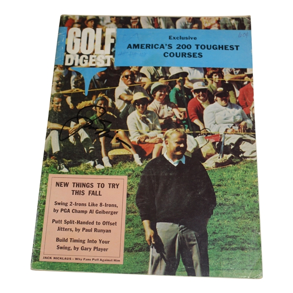 Jack Nicklaus Signed 1966 Golf Digest Magazine - October JSA ALOA