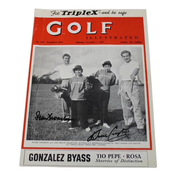 Peter Thomson & Bruce Crampton Signed 1957 Golf Illustrated - November JSA ALOA