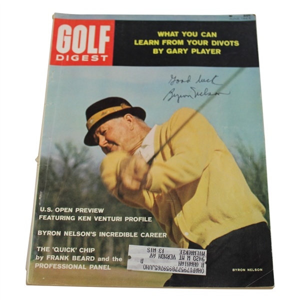 Byron Nelson Signed 1965 Golf Digest Magazine - June JSA ALOA