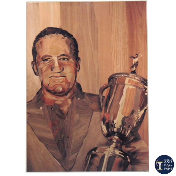 Marquetry Portrait of Tommy Bolt Ceramic Tile by Tony Jacklin - WGHoF Collection