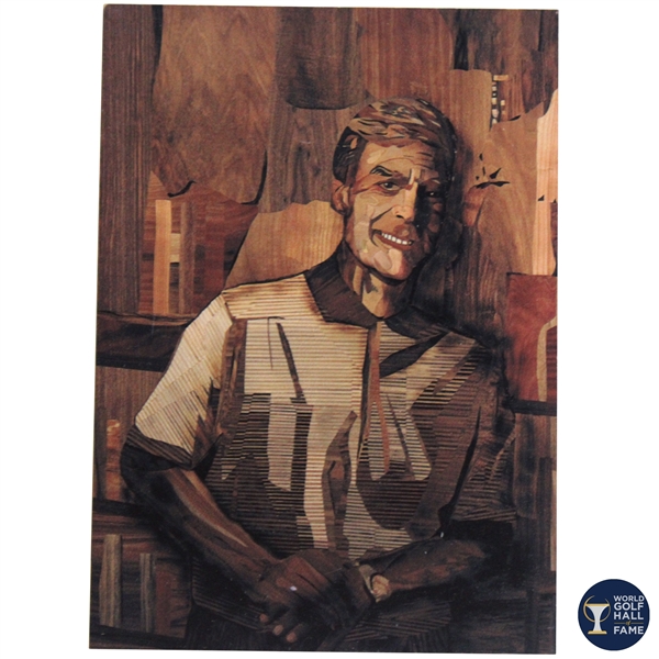 Marquetry Portrait of Ben Crenshaw Print on Board by Tony Jacklin - WGHoF Collection