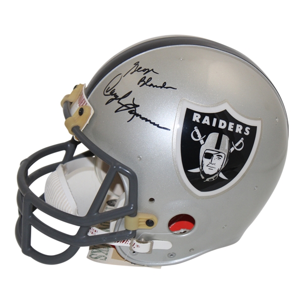 George Blanda, Jim Plunkett, Ken Stabler & Daryl Lamonica Signed Raiders Helmet JSA ALOA