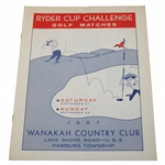 1957 Ryder Cup Challenge Golf Matches at Wanakah CC Official Program - Seldom Seen